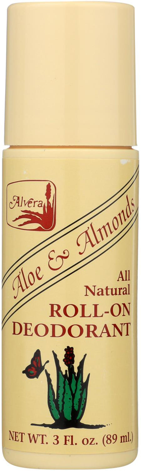 All Natural Roll-On Deodorant with Aloe, Almond Fragrance, 3 Fl Oz (89 mL) Roll-On , Brand_Alvera Form_Roll-On Size_3 Oz