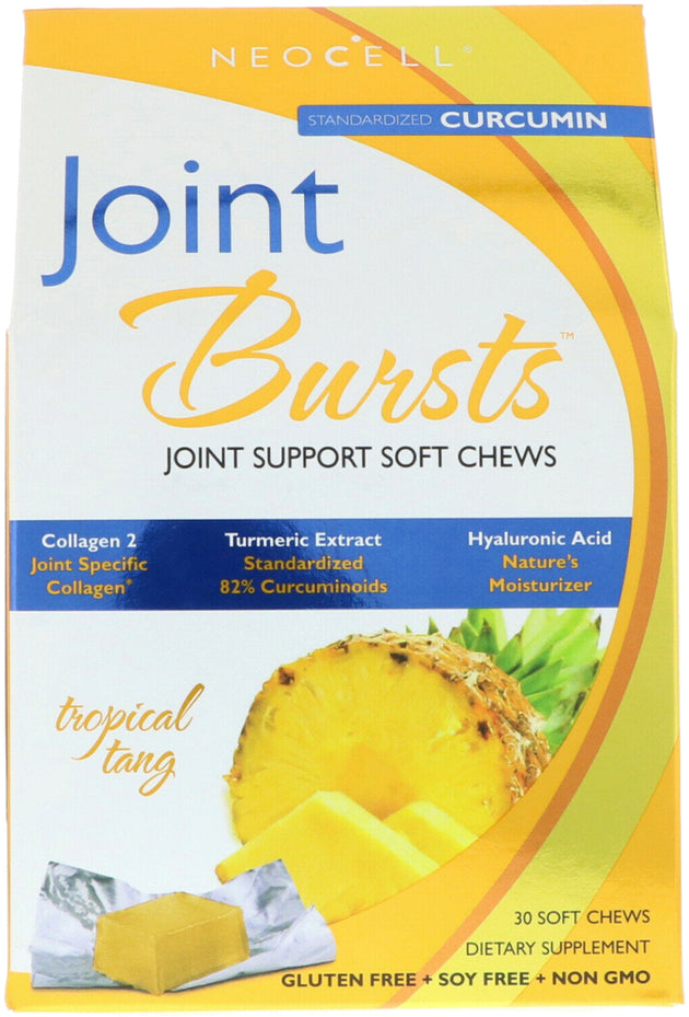 Joint Bursts, Collagen 2 Tumeric Extract and Hyaluronic Acid, 30 Soft Chewables , Brand_Neocell Form_Soft Chewables Size_30 Chewables