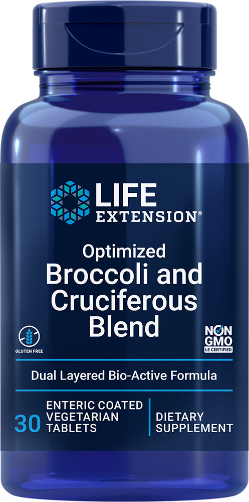 Optimized Broccoli and Cruciferous Blend, 30 Enteric Coated Tablets , Brand_Life Extension Form_Enteric Coated Tablets Size_30 Tabs
