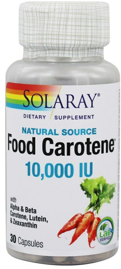 Dry Natural Food Carotene 10000 IU, 30 Capsules , Brand_Solaray Form_Capsules Size_30 Caps