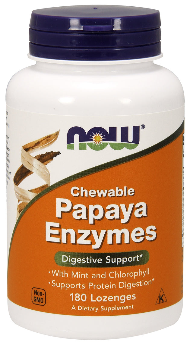 Papaya Enzyme, 180 Lozenges , Brand_NOW Foods Form_Lozenges Size_180 Lozenges