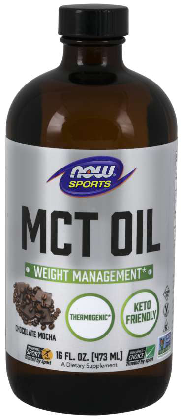 MCT Oil, Chocolate Mocha Flavor, 16 Fl Oz , Brand_NOW Foods Flavor_Mocha Form_Oil Size_16 Fl Oz