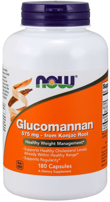 Glucomannan 575 mg, 180 Capsules , Brand_NOW Foods Form_Capsules Potency_575 mg Size_180 Caps