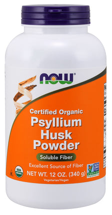 Psyllium Husk Powder, Organic, 12 oz. , Brand_NOW Foods Form_Powder Size_12 Oz