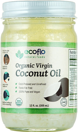 Organic Coconut Oil, 12 Oz , BOGO Mix and Match BOGO Sale Brand_Ecoflo Naturals Form_Oil Size_12 Oz