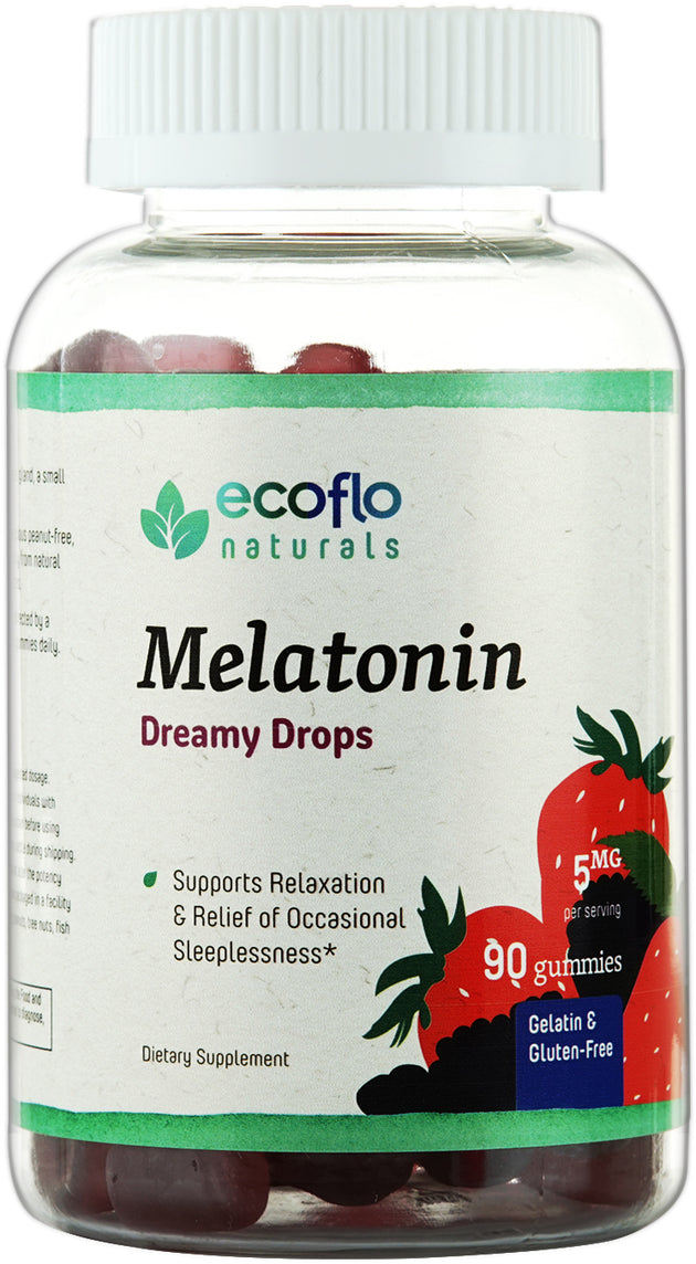 Melatonin Dreamy Drops, 90 Gummies , BOGO Mix and Match BOGO Sale Brand_Ecoflo Naturals Form_Gummies Size_90 Count