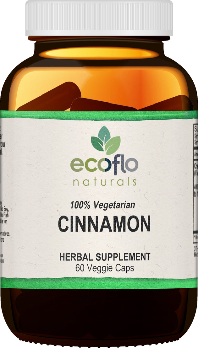 Cinnamon, 60 Capsules , BOGO Mix and Match BOGO Sale Brand_Ecoflo Naturals Form_Capsules Size_60 Count