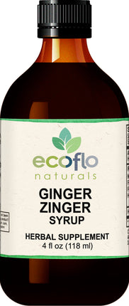 Ginger Zinger Syrup, 4 Fl Oz (118 mL) Liquid , BOGO Mix and Match BOGO Sale Brand_Ecoflo Naturals Ecoflo Immune Product Form_Liquid Size_4 Fl Oz