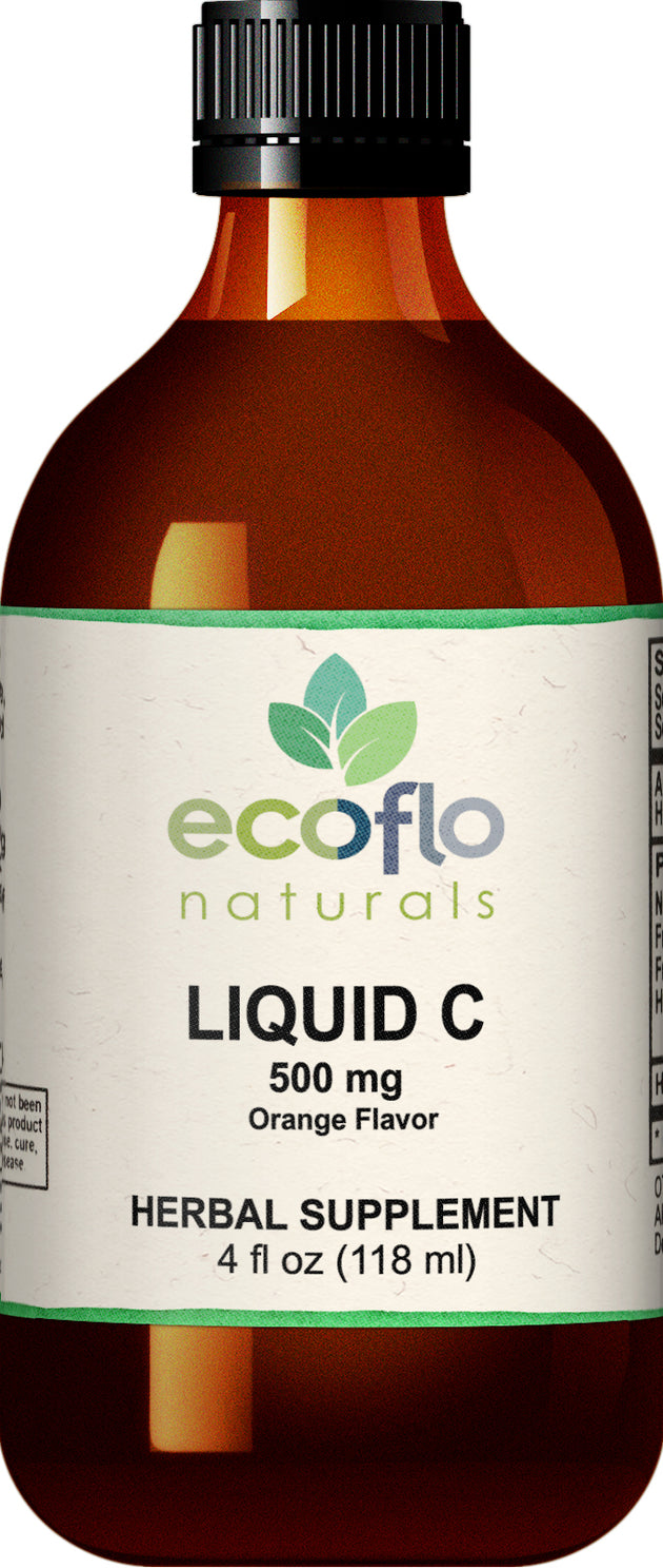 Liquid C, 500 mg, Orange Flavor, 4 Fl Oz (120 mL) Liquid , Brand_Ecoflo Naturals Flavor_Orange Form_Liquid Potency_500 mg Size_4 Fl Oz