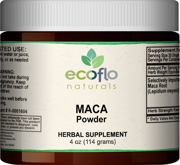 Maca, 4 Oz (114 mL) Powder , BOGO Mix and Match BOGO Sale Brand_Ecoflo Naturals Form_Powder Size_4 Oz