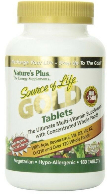 Source of Life® Gold, 180 Vegetarian Tablets , Brand_Nature's Plus Form_Vegetarian Tablets Size_180 Tabs