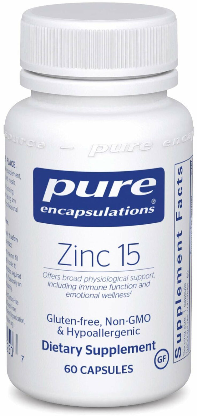 Zinc 15, 60 Capsules , Brand_Pure Encapsulations Form_Capsules Not Emersons Size_60 Caps