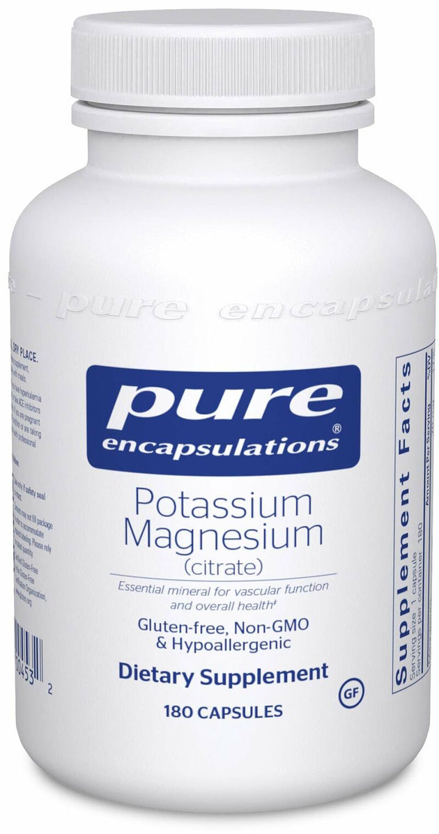 Potassium Magnesium (citrate), 180 Capsules , Brand_Pure Encapsulations Form_Capsules Not Emersons Size_180 Caps