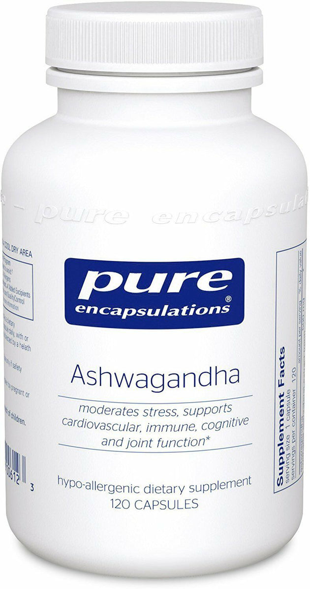 Ashwagandha, 500 mg, 120 Capsules , Brand_Pure Encapsulations Form_Capsules Not Emersons Potency_500 mg Size_120 Caps