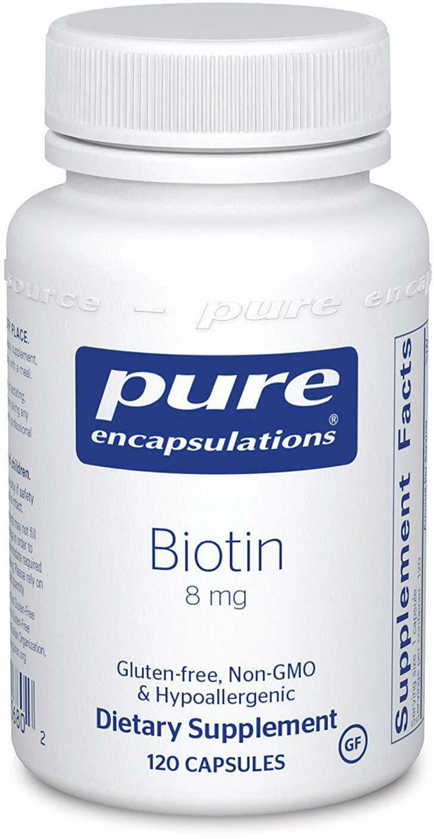 Biotin, 8 mg, 120 Capsules , Brand_Pure Encapsulations Form_Capsules Not Emersons Potency_8 mg Size_120 Caps