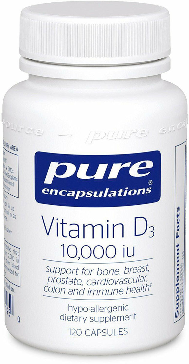 Vitamin D3, 10000 IU, 120 Capsules , Brand_Pure Encapsulations Form_Capsules Not Emersons Size_120 Caps