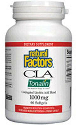 CLA Tonalin, 1000 mg, 60 Softgels , Brand_Natural Factors Potency_1000 mg Size_60 Caps