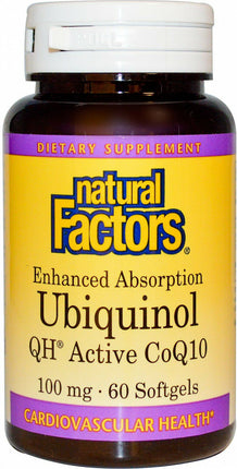 Ubiquinol, QH Active CoQ10, 100 mg, 60 Softgels