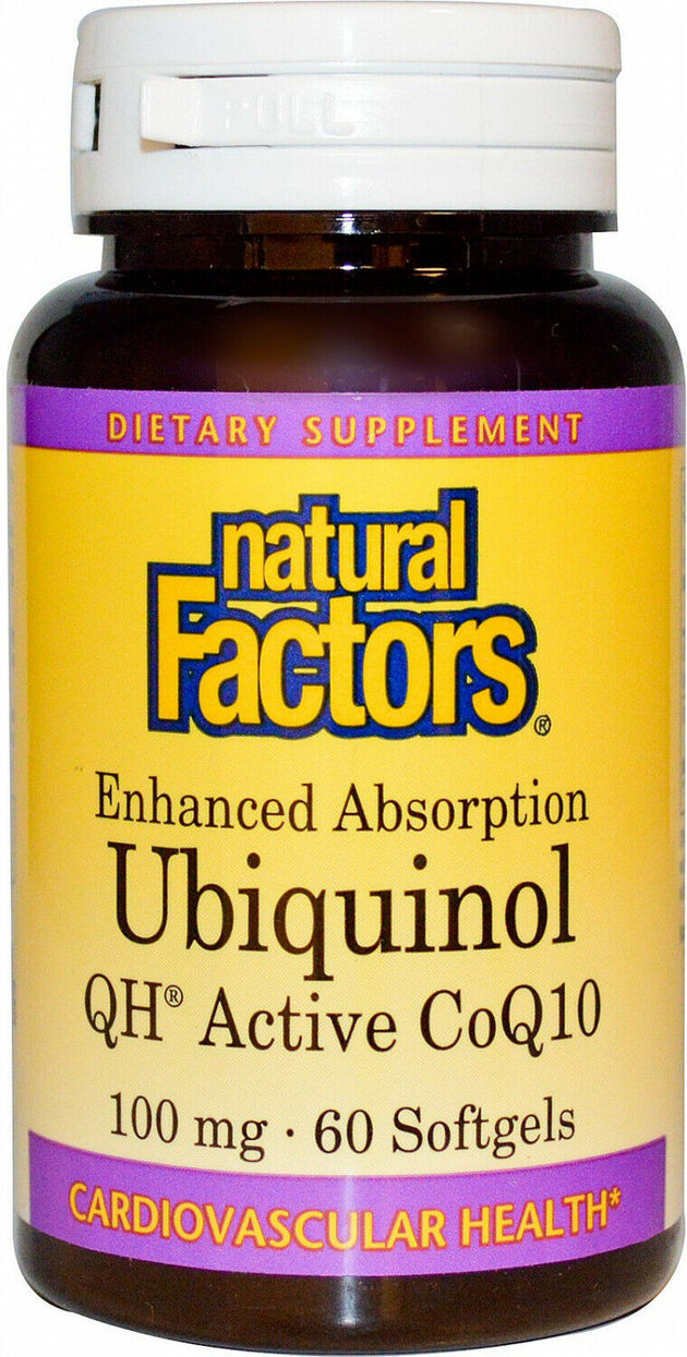 Ubiquinol, QH Active CoQ10, 100 mg, 60 Softgels , Brand_Natural Factors Potency_100 mg Size_60 Softgels