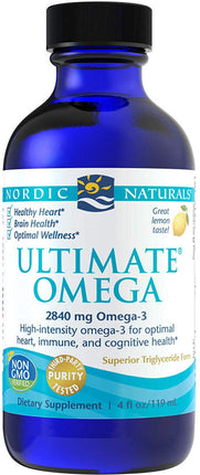 Ultimate Omega, 2840 mg Omega-3, Lemon Flavor, 4 Fl Oz Liquid , Brand_Nordic Naturals Flavor_Lemon Form_Liquid Potency_2840 mg Size_4 Fl Oz