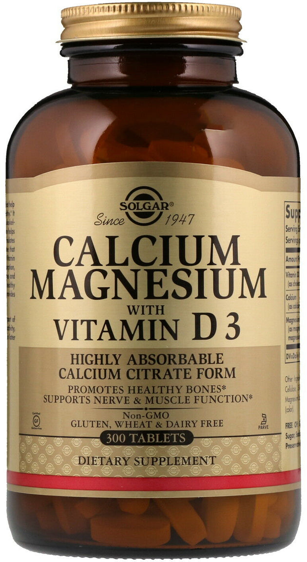 Calcium Magnesium with Vitamin D3, 300 Tablets , Brand_Solgar Form_Tablets Size_300 Tabs