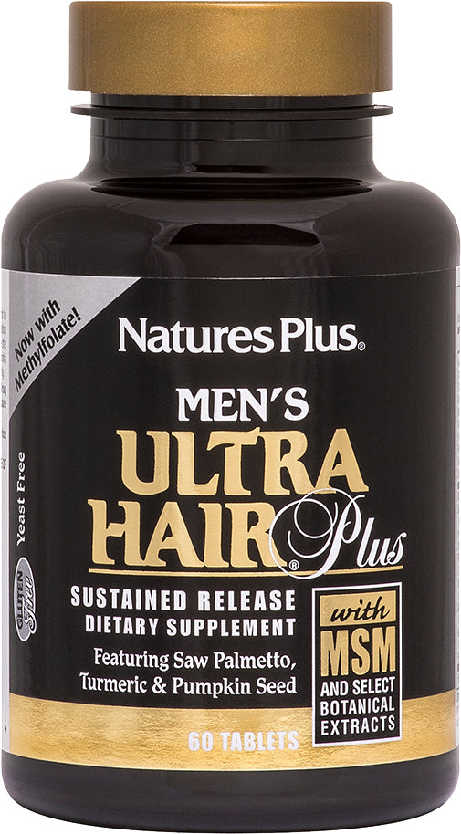 Men's Ultra Hair Plus, 60 Sustained Release Tablets , Brand_Nature's Plus Form_Sustained Release Tablets Size_60 Tabs
