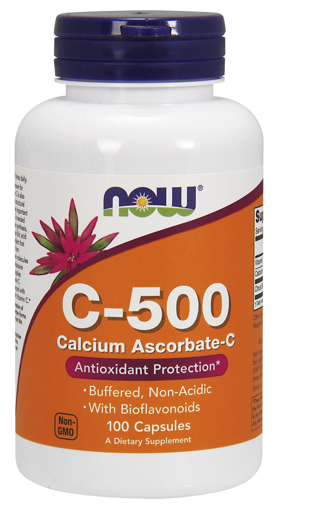 Vitamin C-500 Calcium Ascorbate, 100 Capsules , Brand_NOW Foods Form_Capsules Size_100 Caps