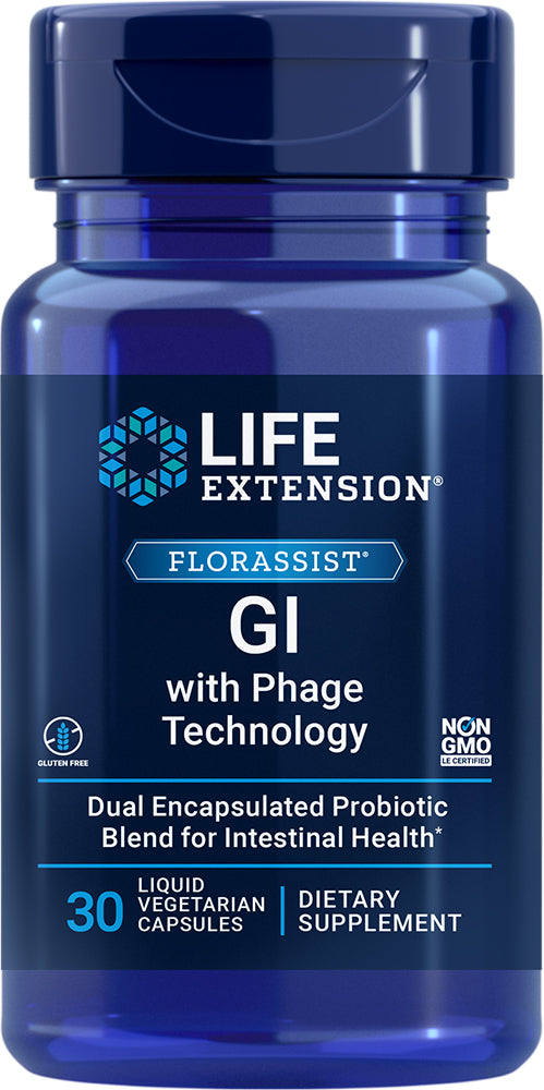 FLORASSIST® GI with Phage Technology, 30 Liquid Vegetarian Capsules ,