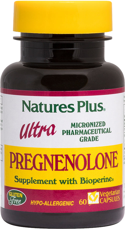 Ultra Pregnenolone 50 mg, 60 Vegetarian Capsules , Brand_Nature's Plus Form_Vegetarian Capsules Potency_50 mg Size_60 Caps