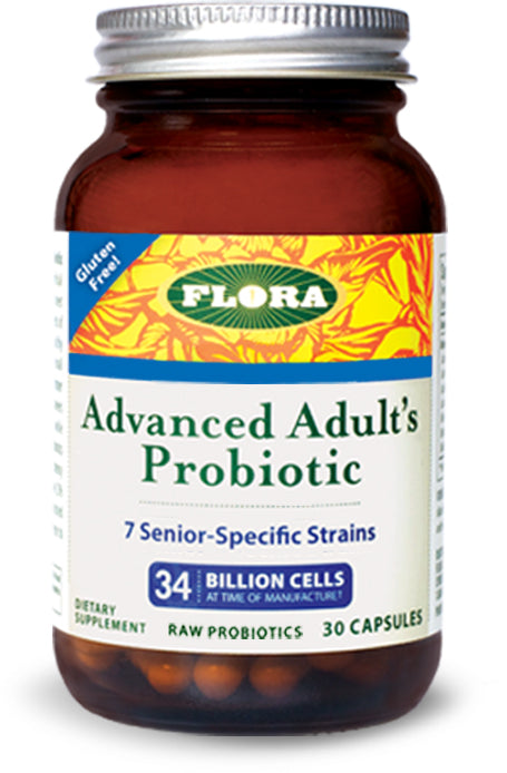 Advanced Adult’s Probiotic, 30 Vegetarian Capsules , Brand_Flora Form_Vegetarian Capsules Size_30 Caps