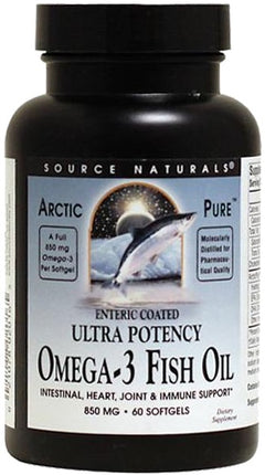 Arctic Pure Omega-3 Fish Oil Ultra Potency 850 mg, 60 Softgels , Brand_Source Naturals Form_Softgels Potency_850 mg Size_60 Softgels