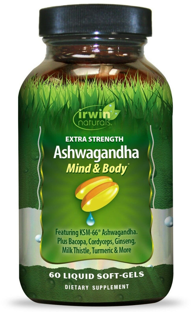 Extra Strength Ashwagandha Mind & Body, 60 Liquid Softgels , Brand_Irwin Naturals Form_Softgels Size_60 Softgels