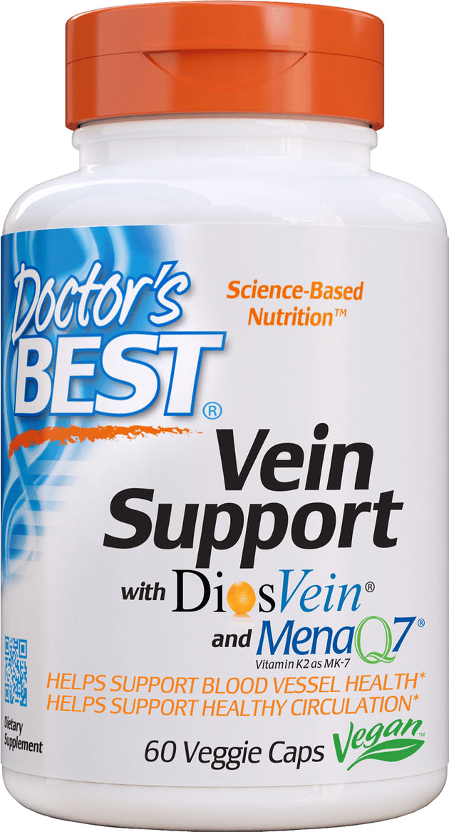 Vein Support with DiosVein® and MenaQ7®, 60 Vegetarian Capsules , Brand_Doctor's Best Form_Vegetarian Capsules Size_60 Caps