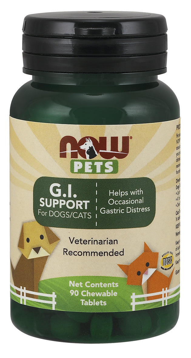G.I. Support Chewables for Dogs & Cats, 90 Chewables , Brand_NOW Foods Form_Chewables Size_90 Chews