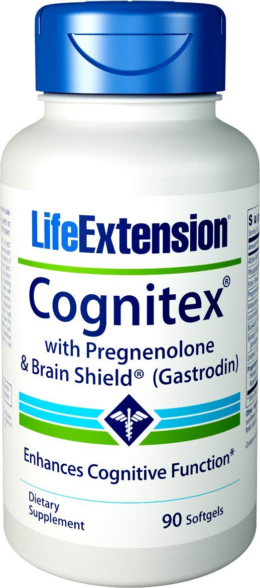 Cognitex Plus Pregnenolone with Brain Shield (Gastrodin), 90 Softgels , Brand_Life Extension Form_Softgels Size_90 Softgels
