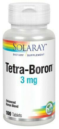 Tetra Boron 3 mg, 100 Tablets , Brand_Solaray Form_Tablets Potency_3 mg Size_100 Tabs