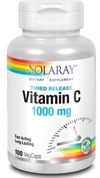 Vitamin C Timed-Release 1000 mg, 100 vegcaps , Brand_Solaray Form_Veg Capsules