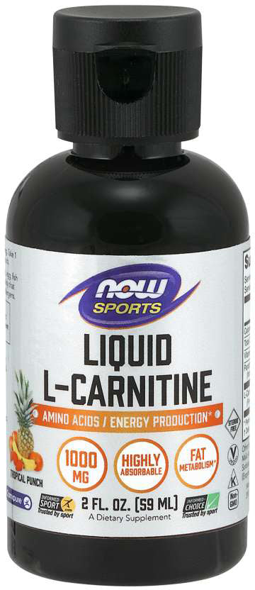 L-Carnitine Liquid 1000 mg, Tropical Punch Flavor, 2 Fl Oz , Brand_NOW Foods Flavor_Tropical Punch Potency_1000 mg Size_2 Fl Oz
