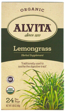 Organic Lemongrass, 24 Tea Bags , Brand_Alvita Form_Tea Bags Size_24 Count
