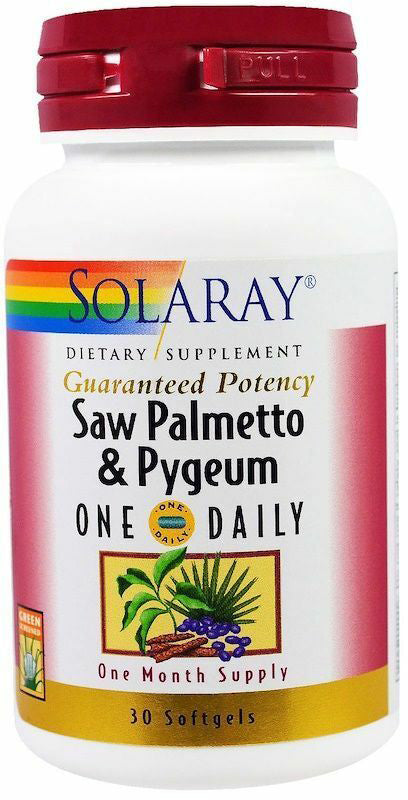 One Daily Saw Palmetto and Pygeum, 30 Capsules , Brand_Solaray Form_Capsules Size_30 Caps