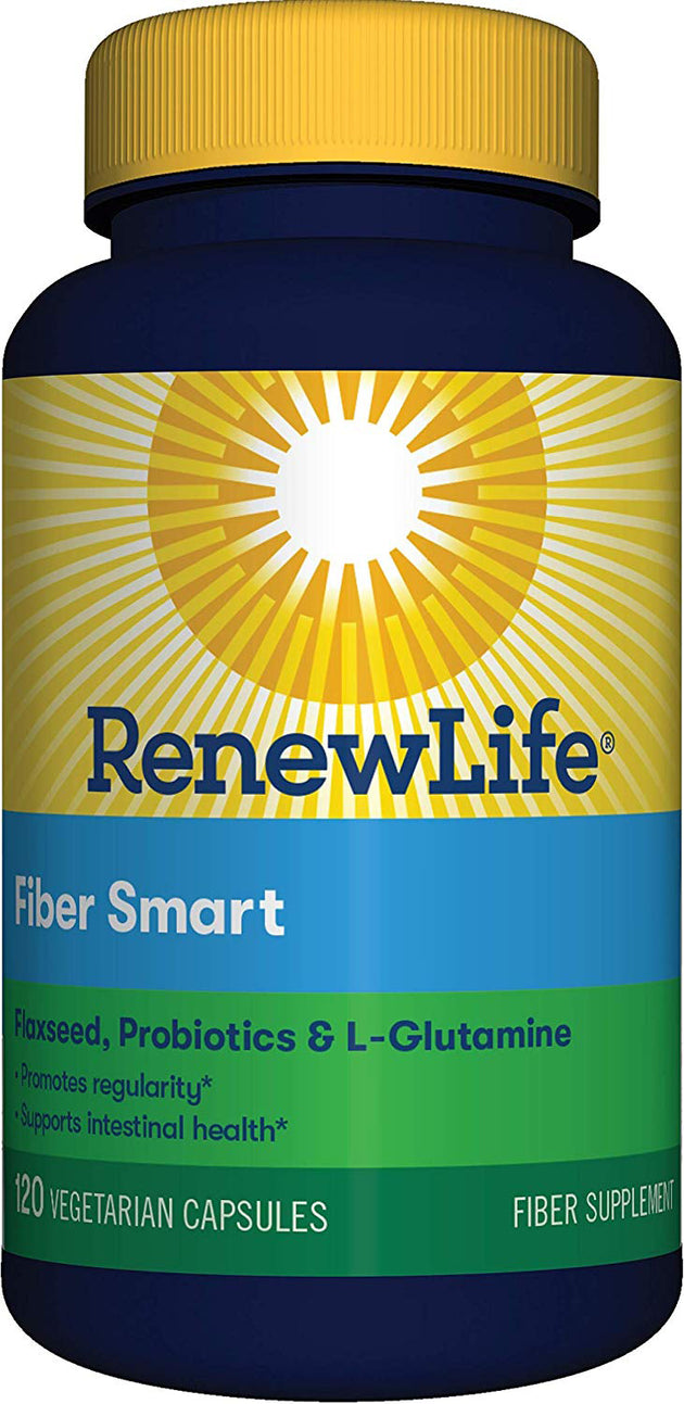 Fiber Smart Flaxseed Probiotics & L-Glutamine, 120 Vegetarian Capsules , Brand_Renew Life Form_Vegetarian Capsules Size_120 Caps