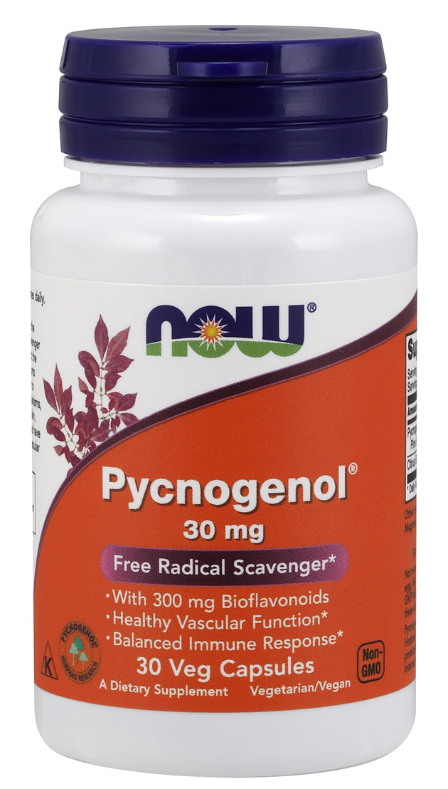 Pycnogenol&reg; 30 mg, 30 Veg Capsules , Brand_NOW Foods Form_Veg Capsules Potency_30 mg Size_30 Caps