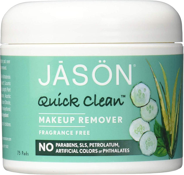 Quick Clean™ Makeup Remover, Fragrance Free, 75 Pads , Brand_Jason Natural Products Form_Pads Size_75 Count