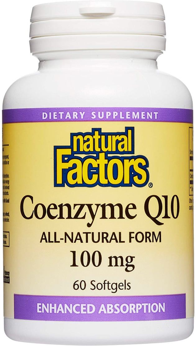 Coenzyme Q10, 100 mg, 60 Softgels (DUO) , Brand_Natural Factors Potency_100 mg Size_60 Softgels