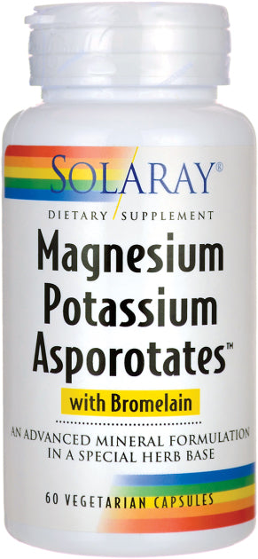 Magnesium Potassium Asporotates, 60 Vegetable Capsules , Brand_Solaray Form_Vegetable Capsules Size_60 Caps