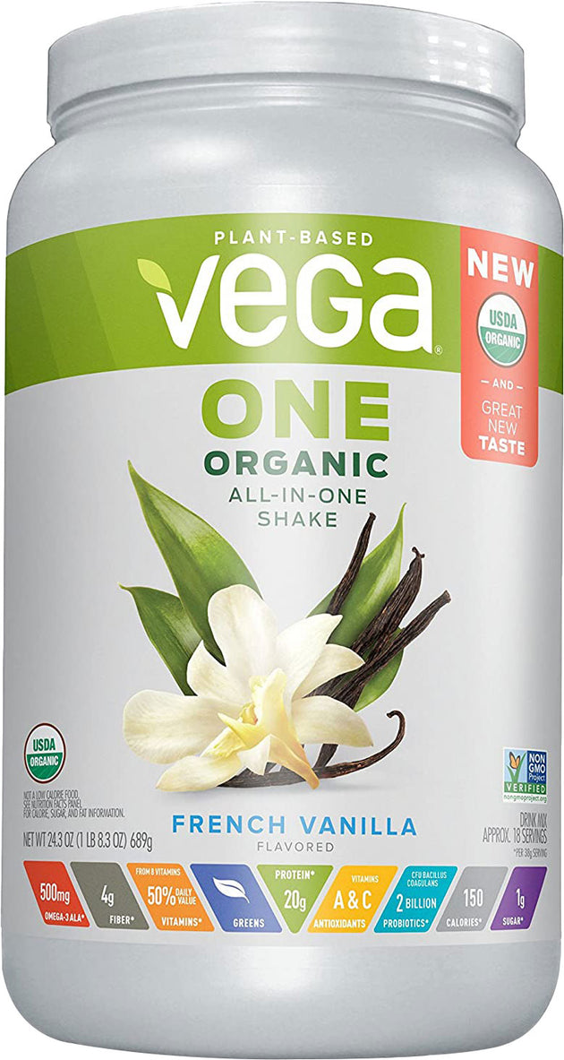 Vega One All-in-One Shake, Vanilla Flavor, 24.3 Oz (689 g) Powder , 20% Off - Everyday [On]