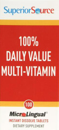 100% Daily Value Multi Vitamin, 100 Instant Dissolve Tablets , Brand_Superior Source Form_Instant Dissolve Tablets Size_100 Tabs