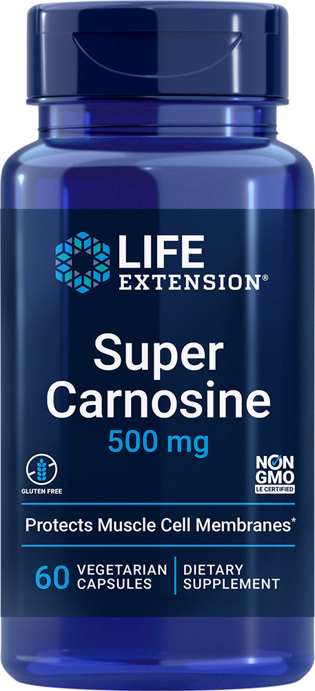 Super Carnosine, 500 mg, 60 Vegetarian Capsules , Brand_Life Extension Form_Vegetarian Capsules Potency_500 mg Size_60 Caps
