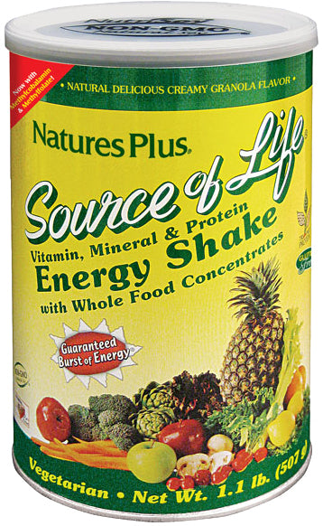 Source of Life® Energy Shake, Granola Flavor, 1.1 lbs Powder , Brand_Nature's Plus Flavor_Granola Form_Powder Size_1.1 Lbs