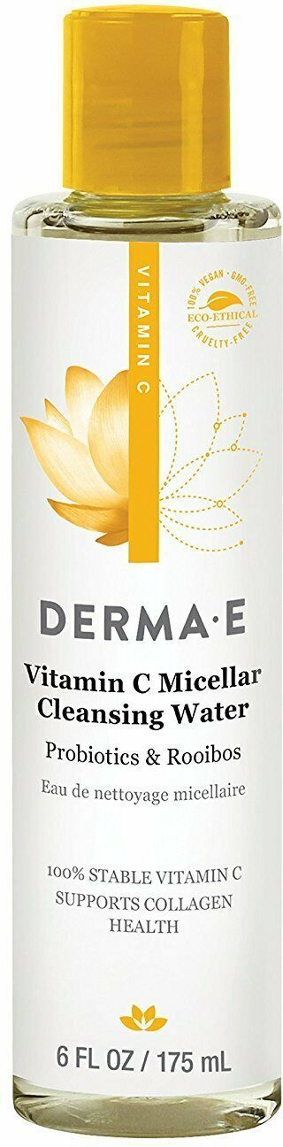 Vitamin C Micellar Cleansing Water Probiotics & Rooibos, Moisturizer, 6 Fl Oz (175 mL) Gel , Brand_Derma E Form_Gel Size_6 Fl Oz